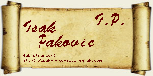 Isak Paković vizit kartica
